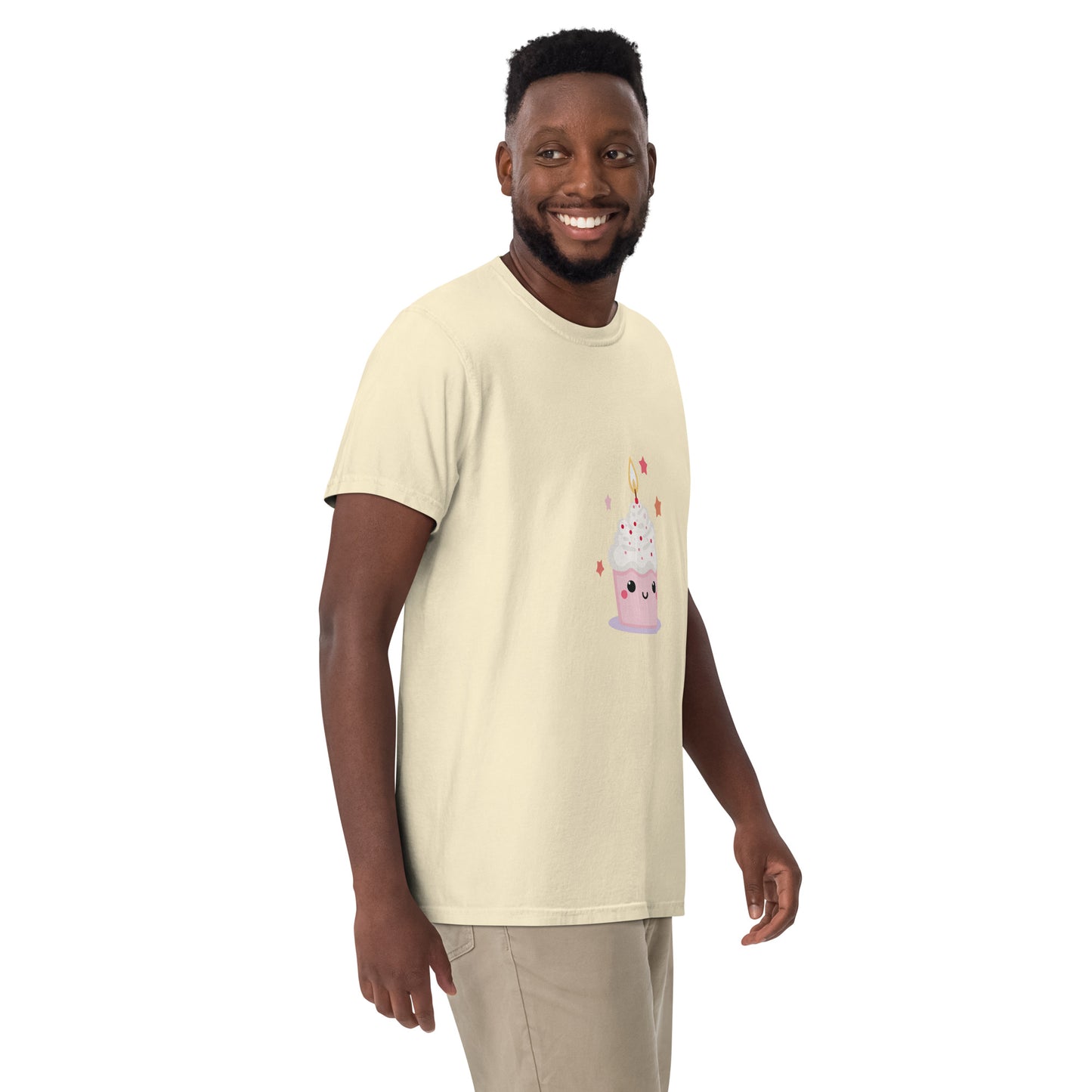 T-shirt teinté lourd unisexe - Cupcake Licorne