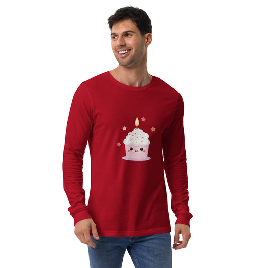 T-shirt Unisexe à Manches Longues - Cupcake Licorne