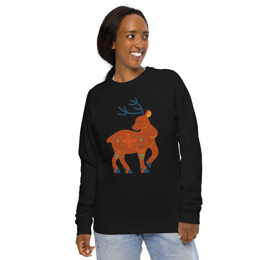 Sweatshirt écologique raglan unisexe - Cerf De Noël