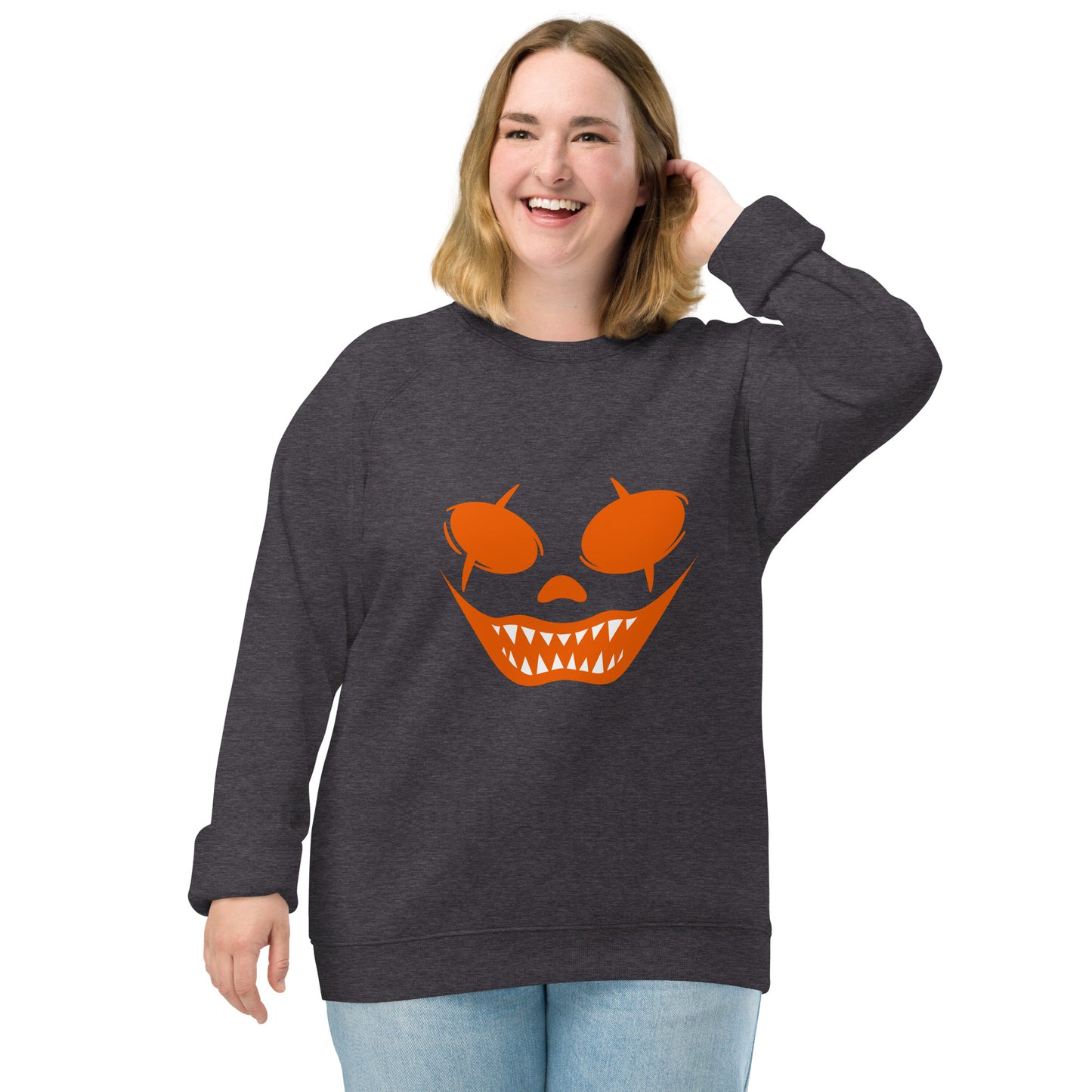 Sweatshirt écologique raglan unisexe - Sourire d'Enfer