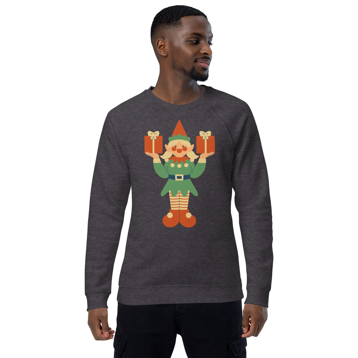 Sweatshirt écologique raglan unisexe - Lutin De Noël
