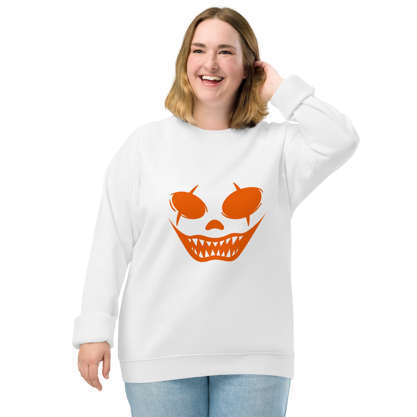 Sweatshirt écologique raglan unisexe - Sourire d'Enfer