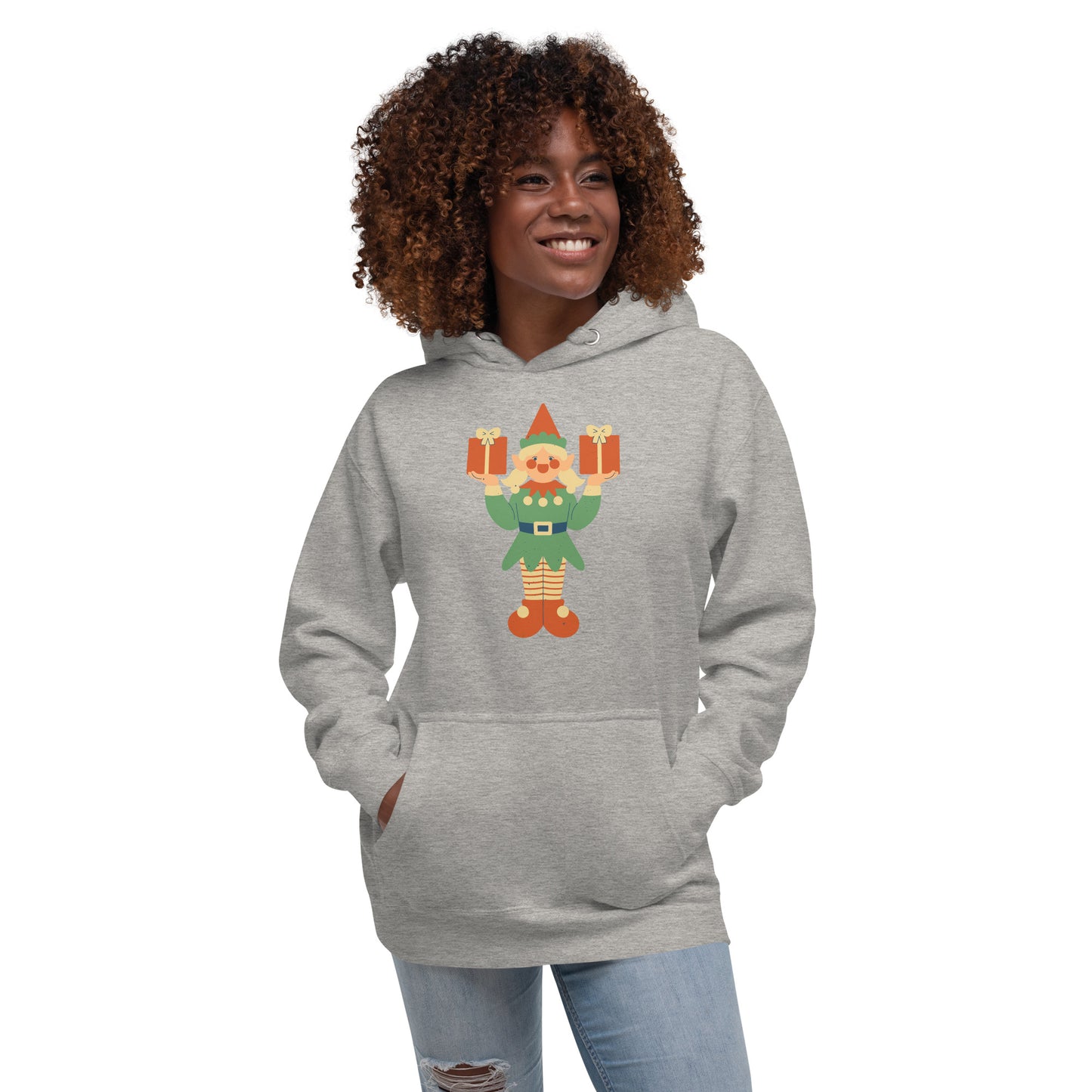 Sweat à Capuche Unisexe - Lutin De Noël