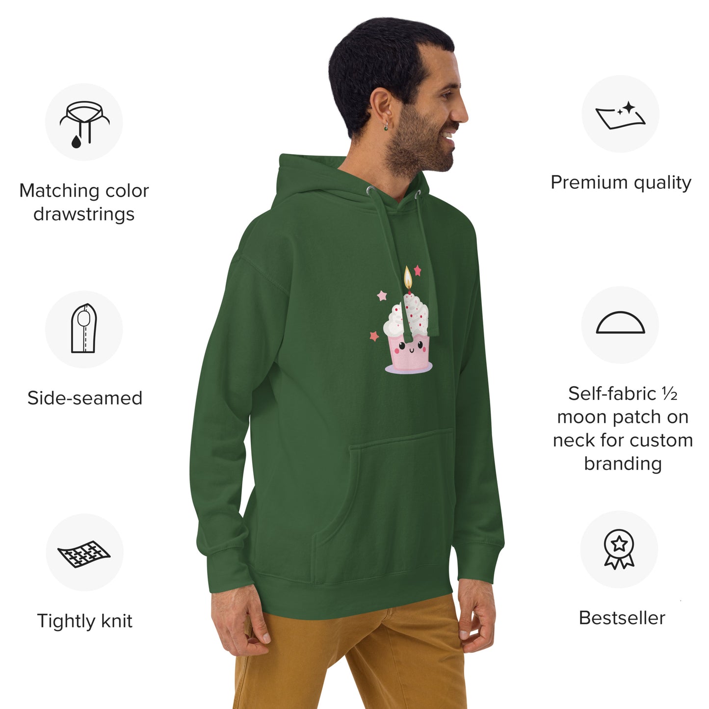 Sweat à Capuche Unisexe - CupCake Licorne