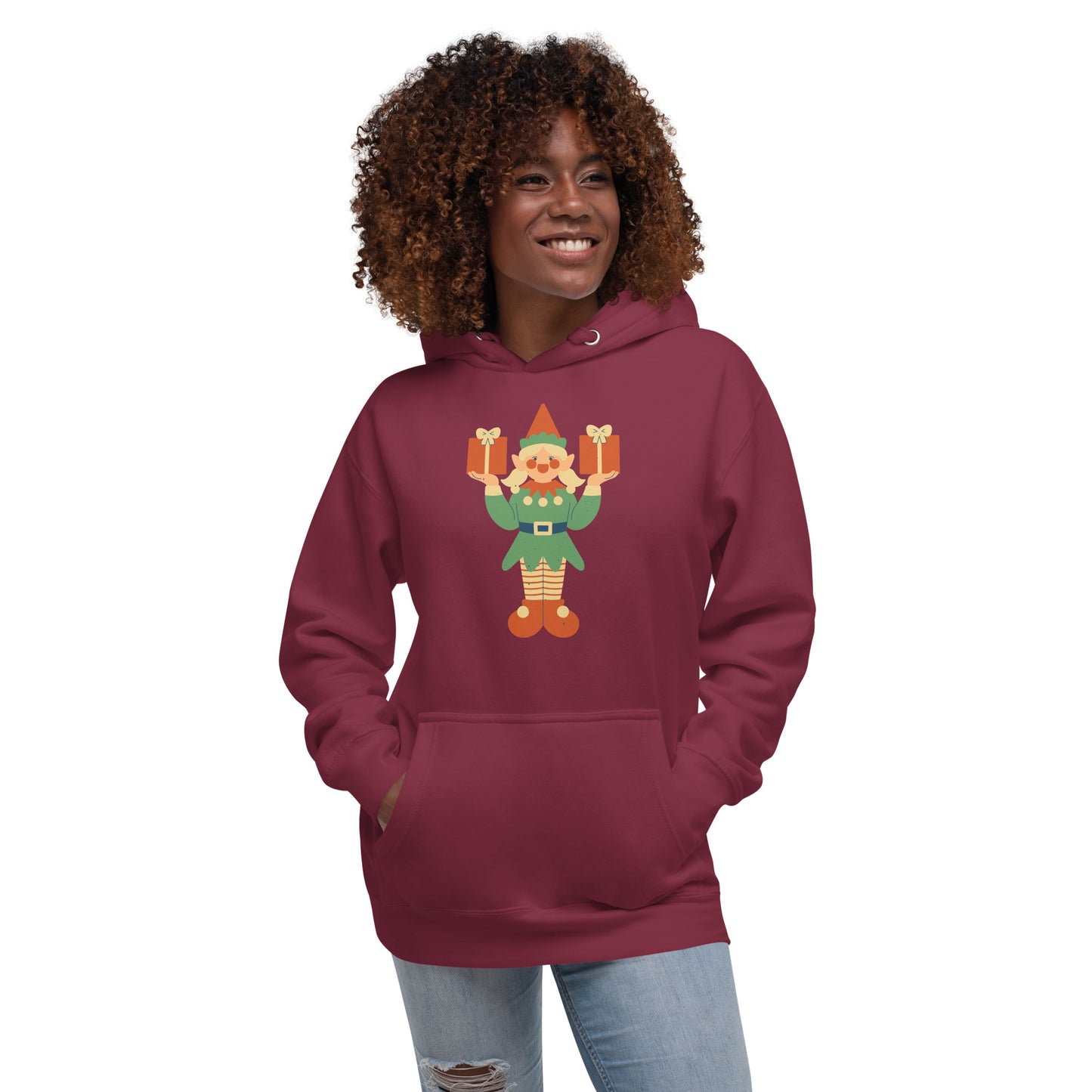 Sweat à Capuche Unisexe - Lutin De Noël