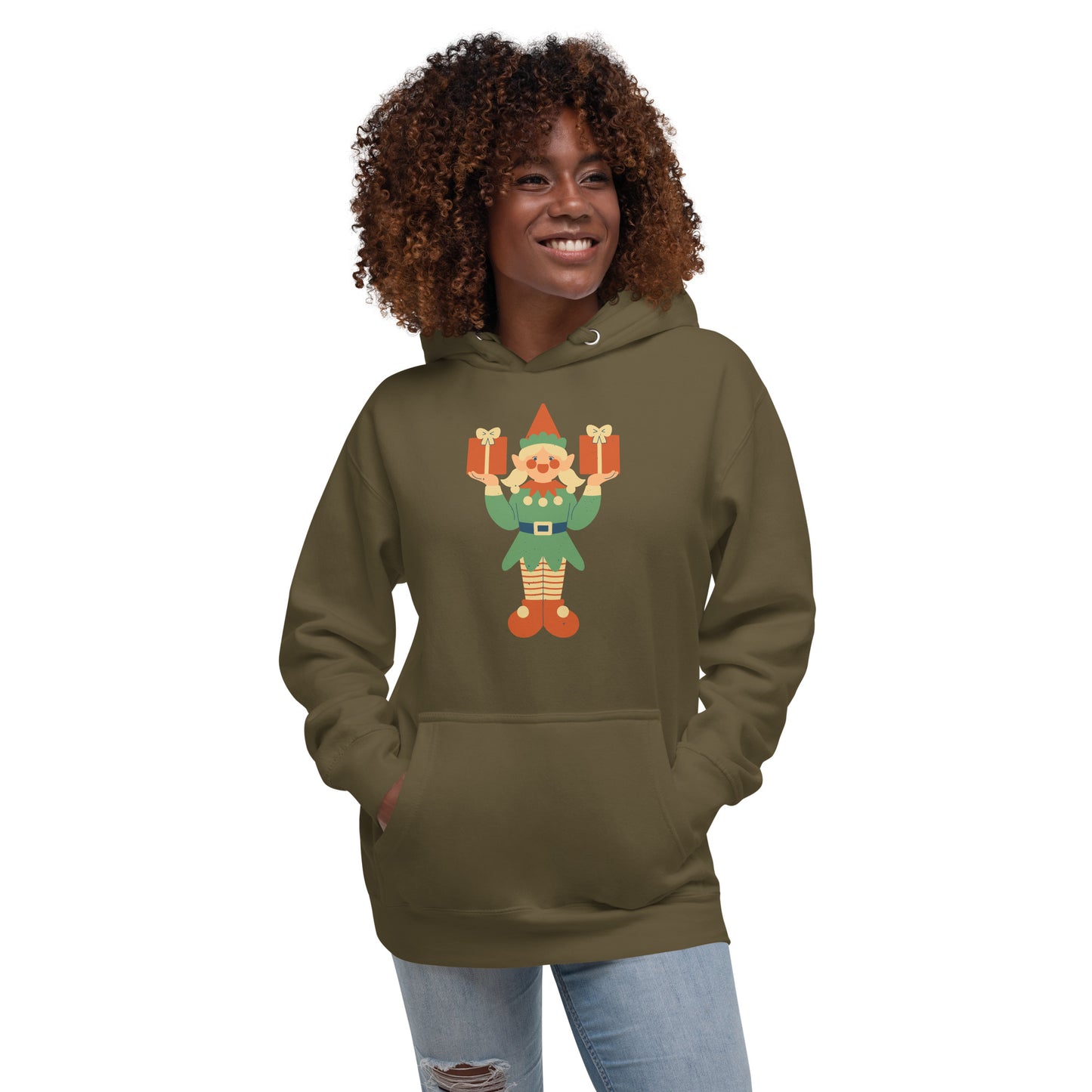 Sweat à Capuche Unisexe - Lutin De Noël