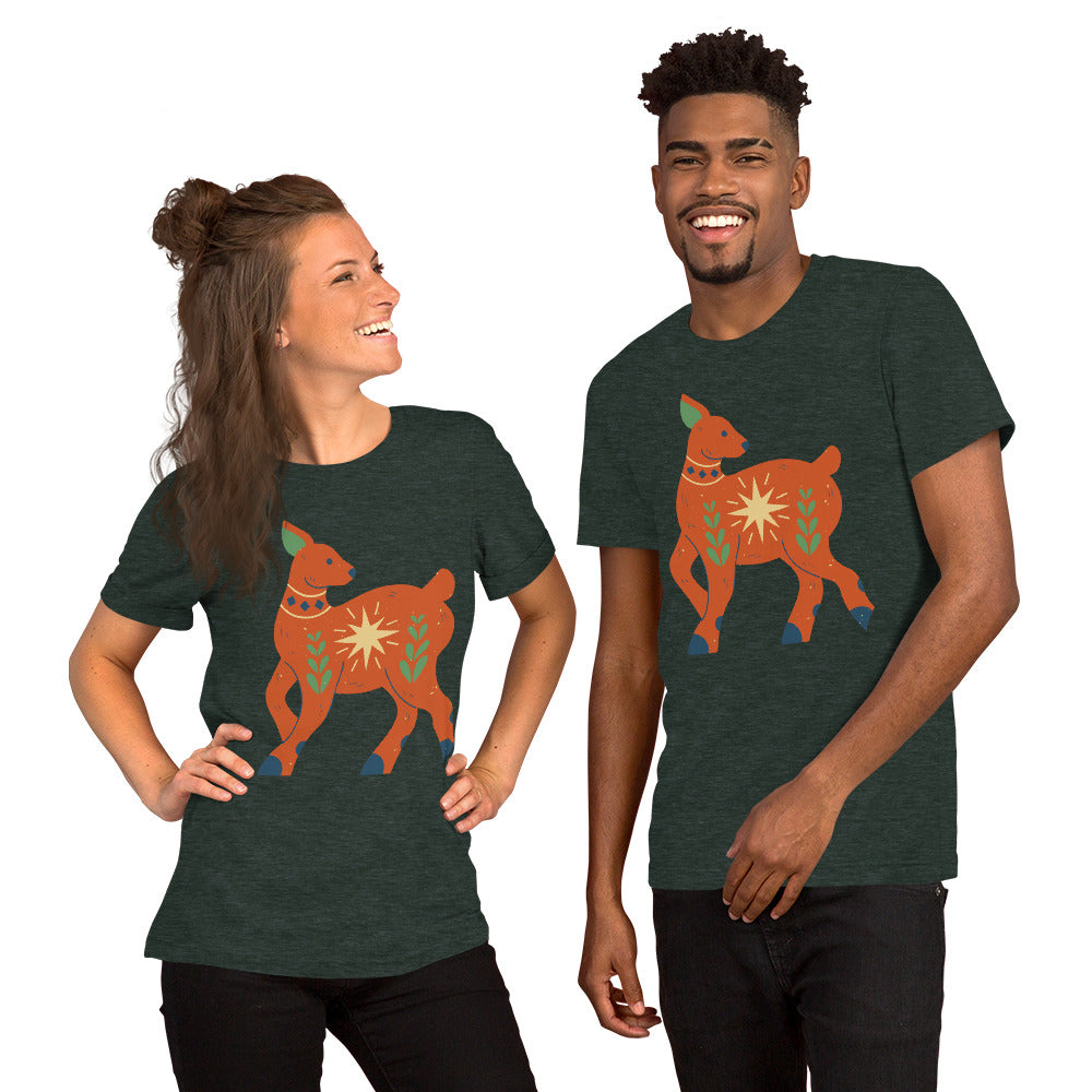 T-shirt unisexe - Cerf de Noël