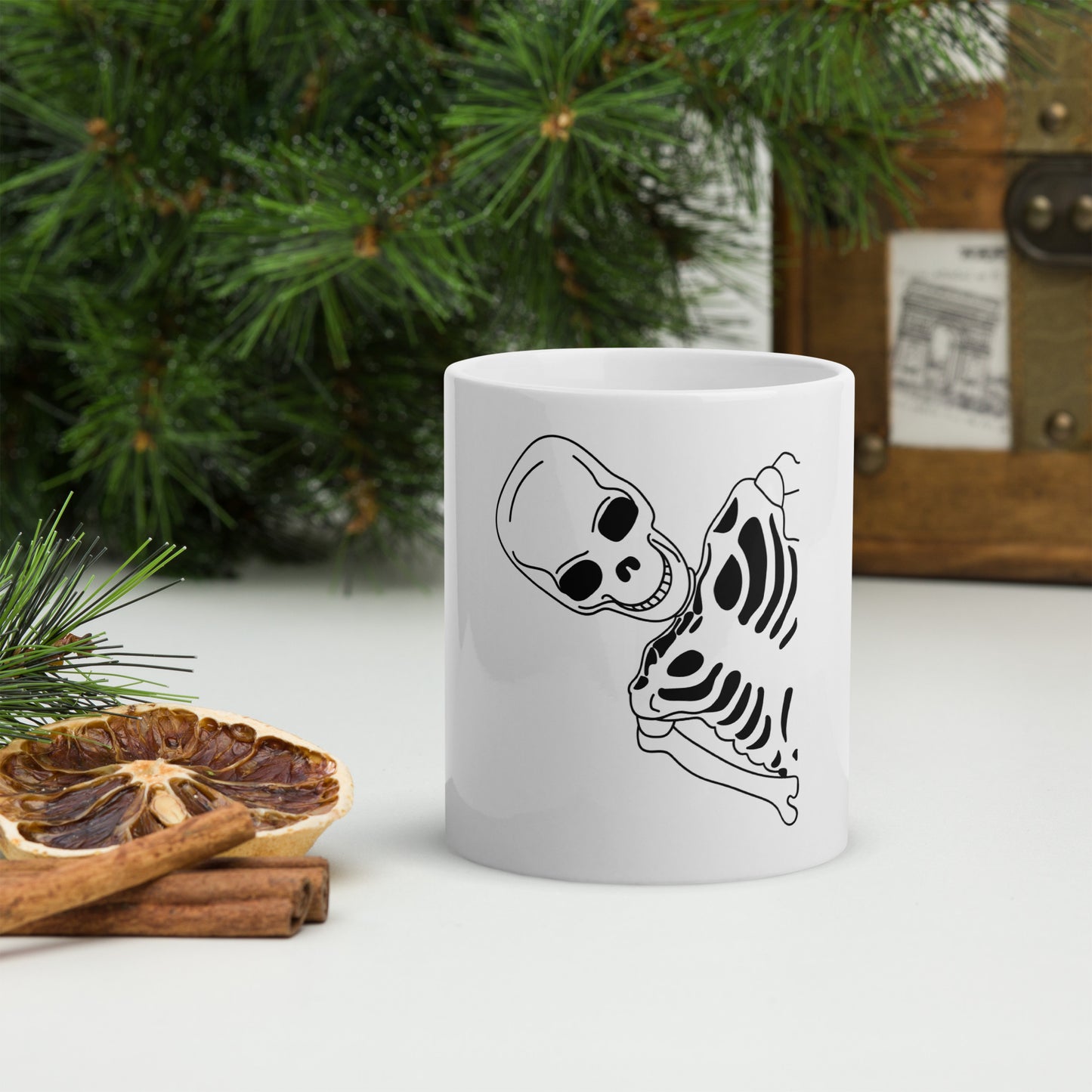Mug Blanc Brillant - Squelette