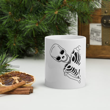 Mug Blanc Brillant - Squelette