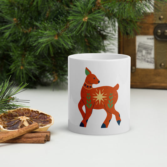 Mug Blanc Brillant - Biche De Noël