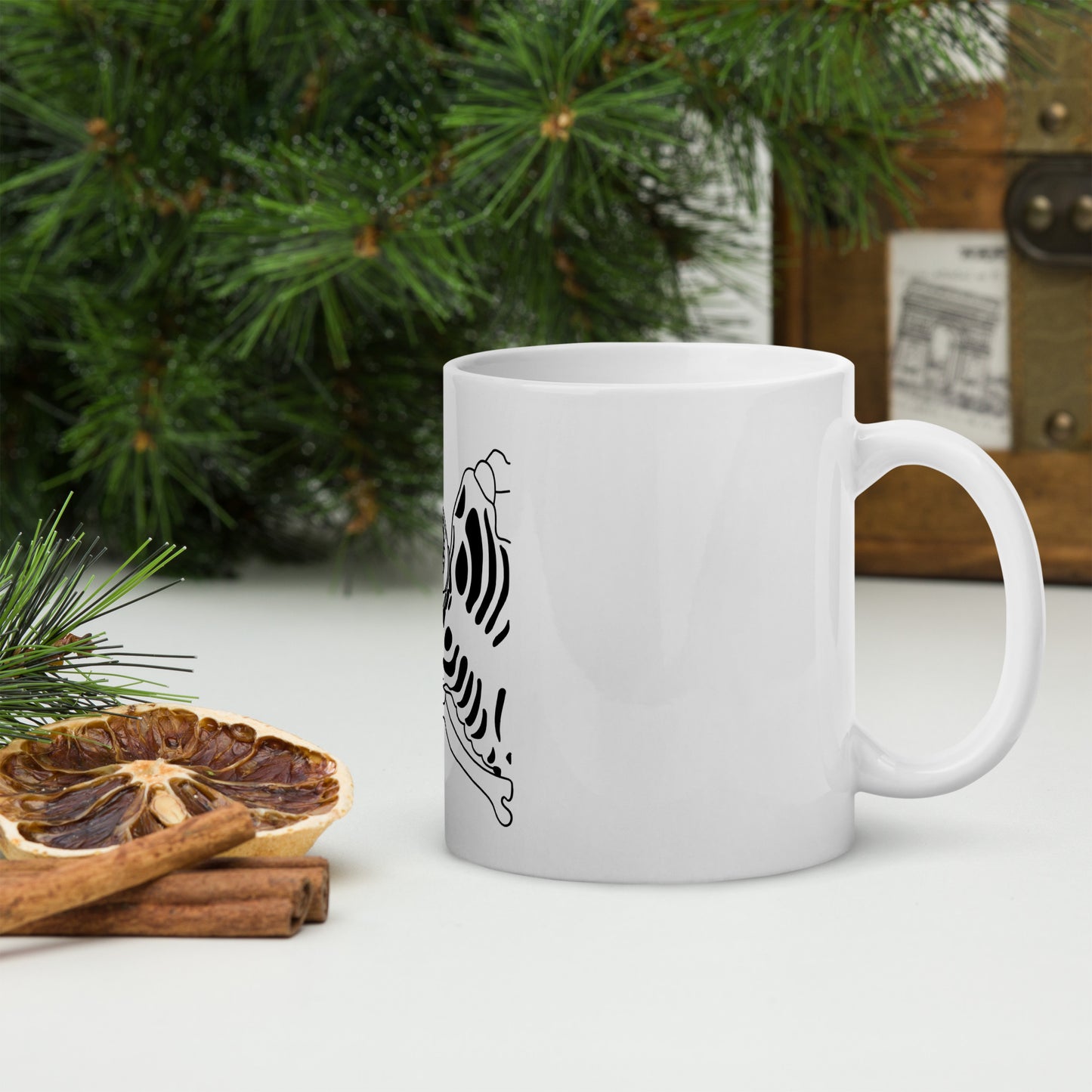 Mug Blanc Brillant - Squelette