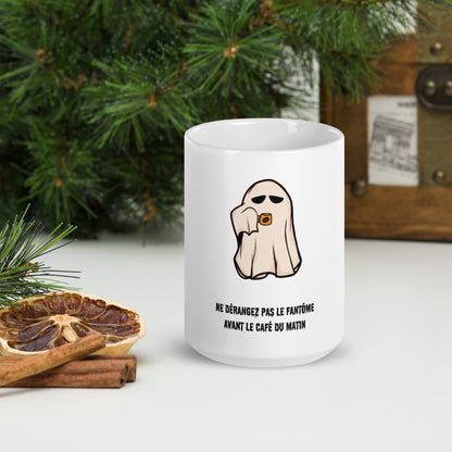 Mug Blanc Brillant - Fantôme Du Matin