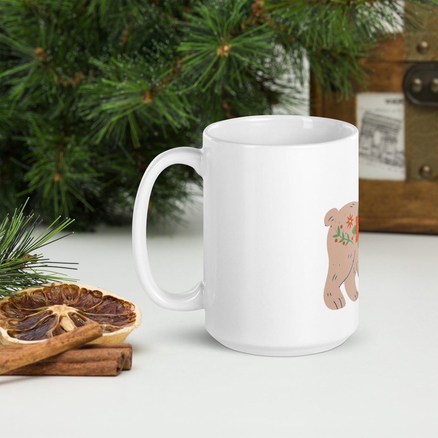 Mug Blanc Brillant - Ours De Noël