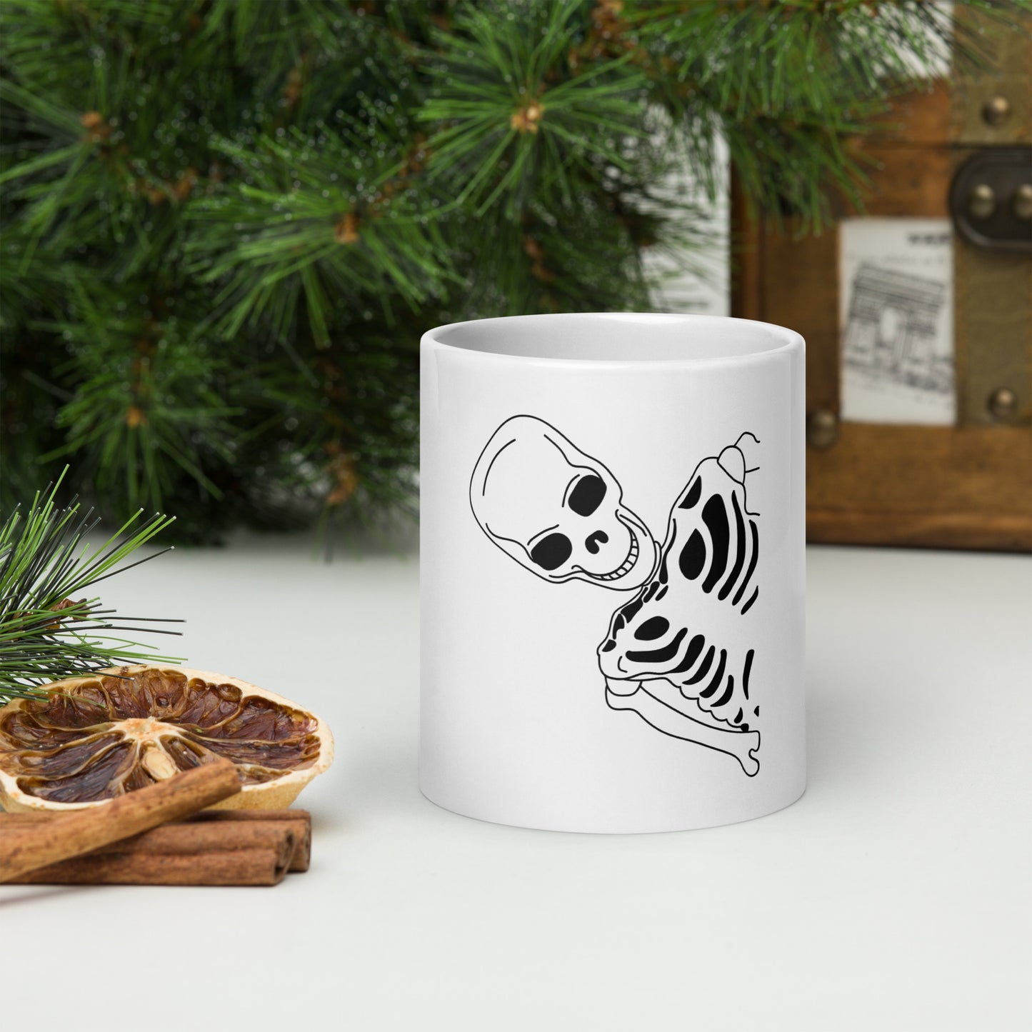 Mug Blanc Brillant - Squelette