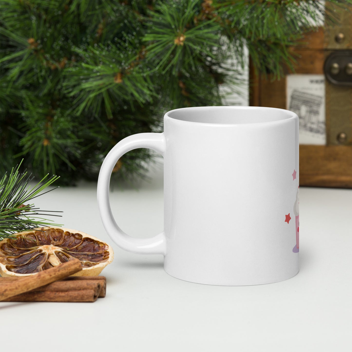 Mug Blanc Brillant - Cupcake Licorne