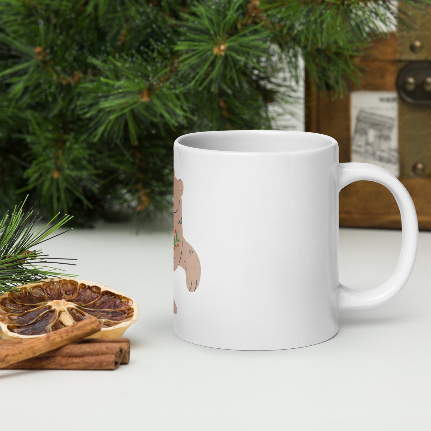 Mug Blanc Brillant - Ours De Noël
