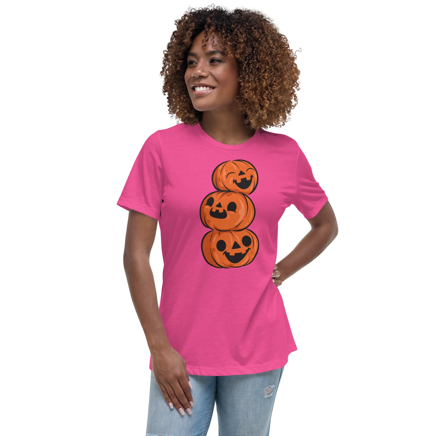 T-shirt Décontracté pour Femme - 3 Citrouilles