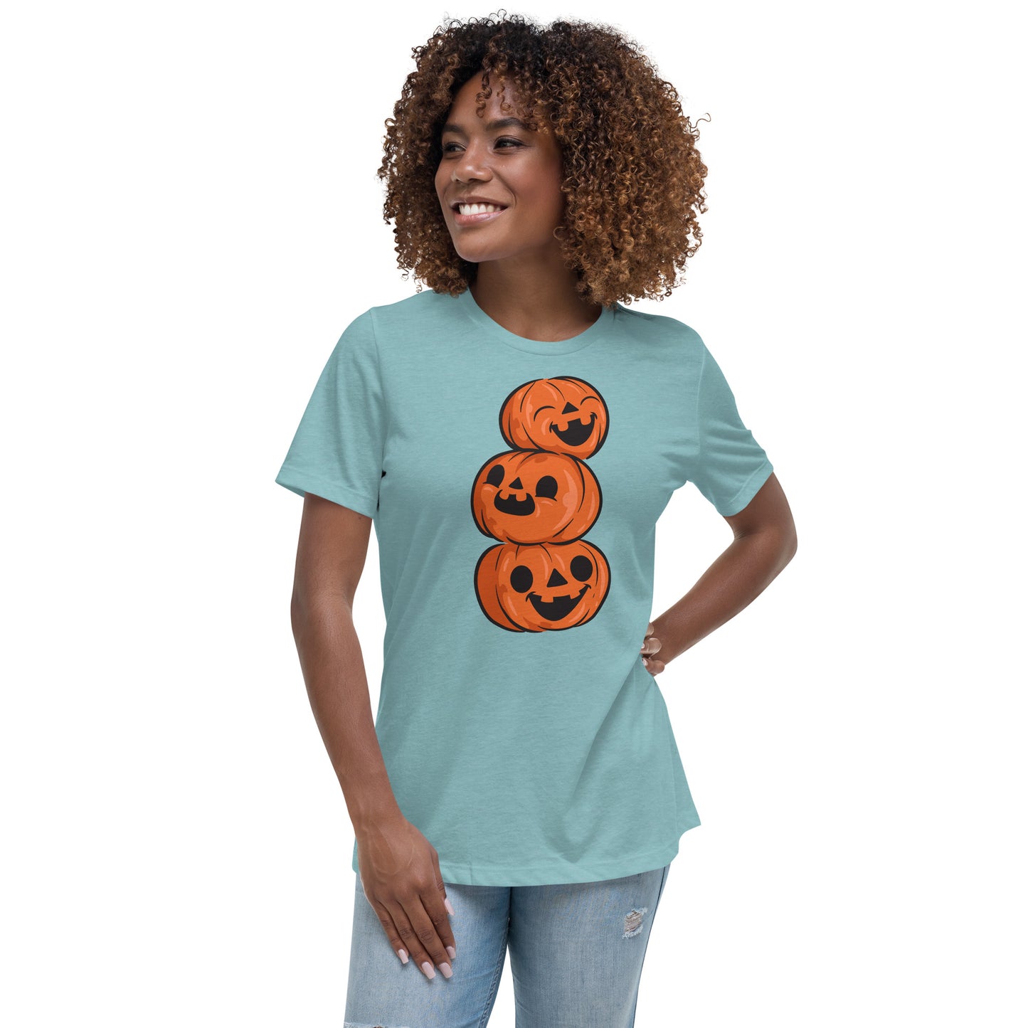 T-shirt Décontracté pour Femme - 3 Citrouilles