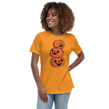 T-shirt Décontracté pour Femme - 3 Citrouilles