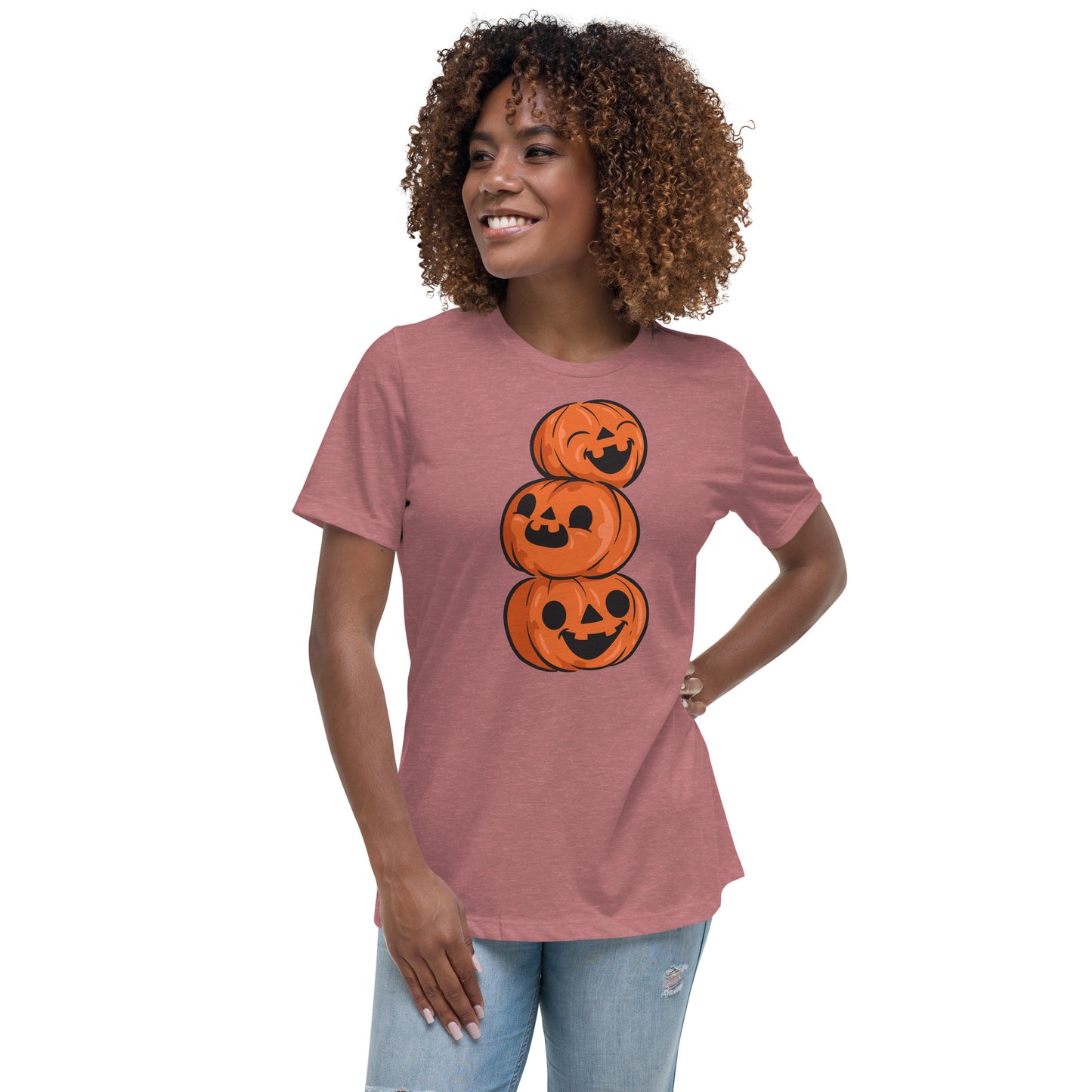 T-shirt Décontracté pour Femme - 3 Citrouilles