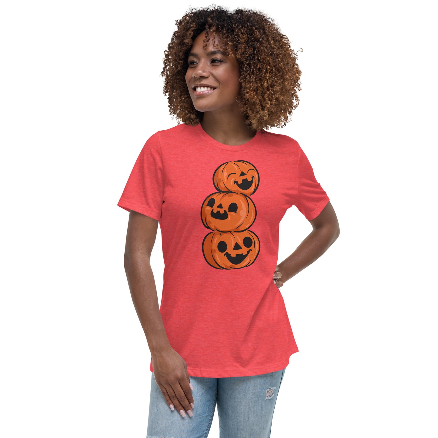 T-shirt Décontracté pour Femme - 3 Citrouilles