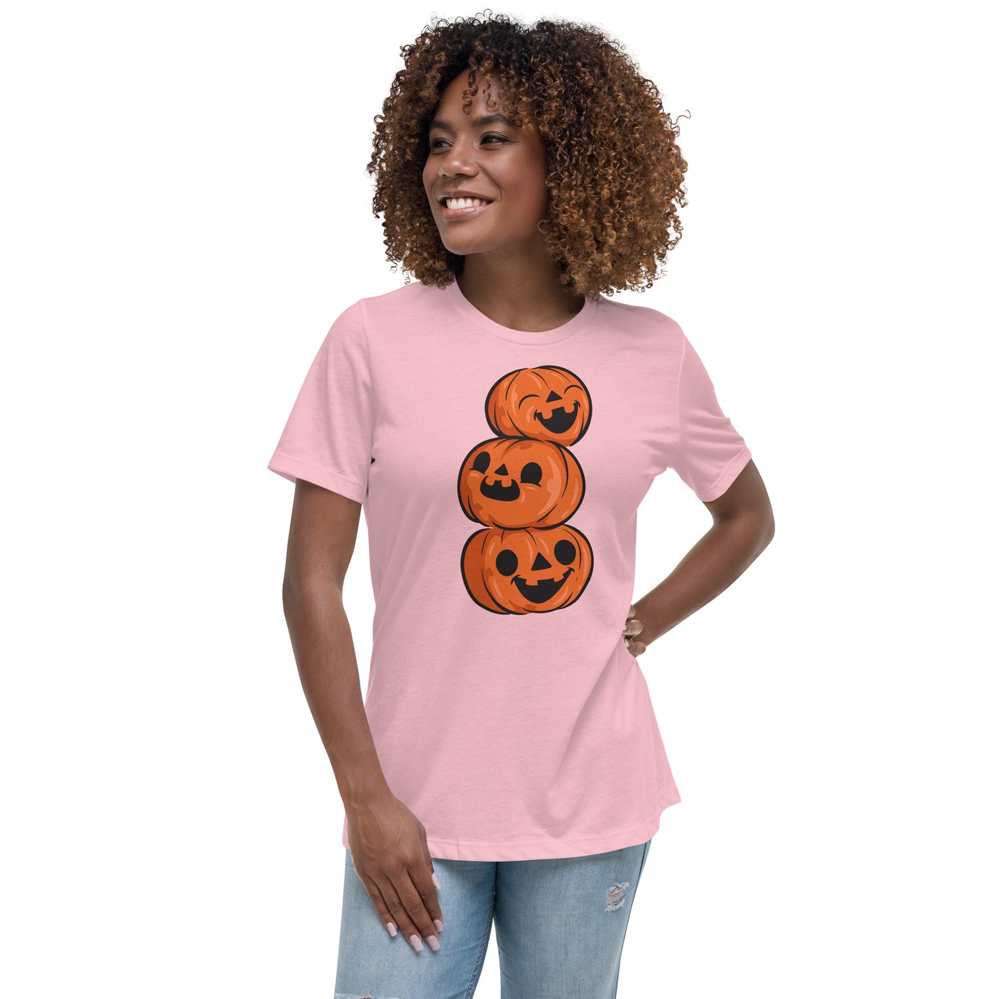 T-shirt Décontracté pour Femme - 3 Citrouilles