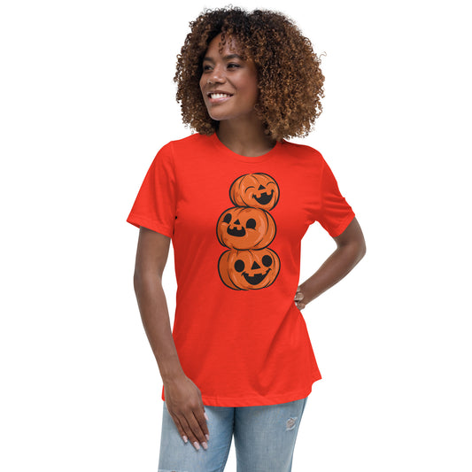 T-shirt Décontracté pour Femme - 3 Citrouilles