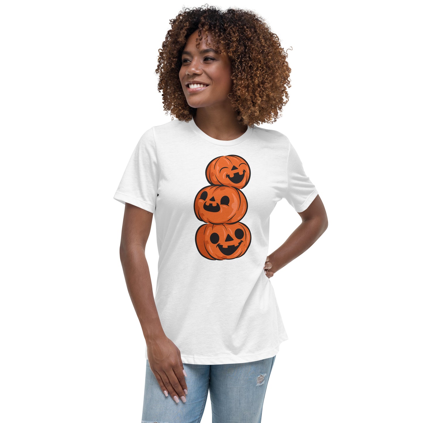 T-shirt Décontracté pour Femme - 3 Citrouilles