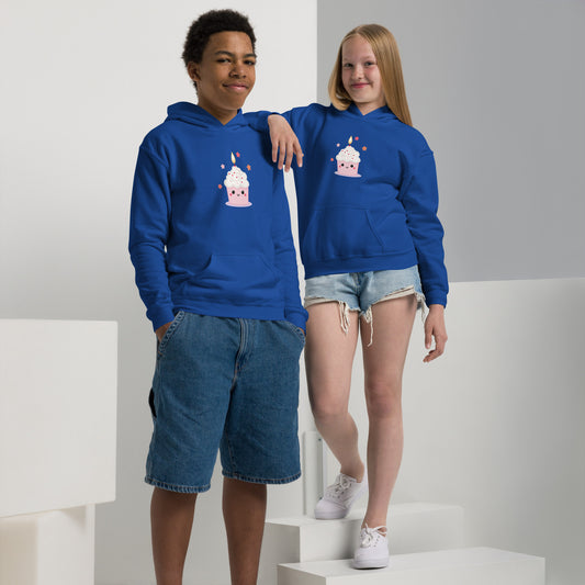 Sweat à capuche épais pour les jeunes - Cupcake Licorne