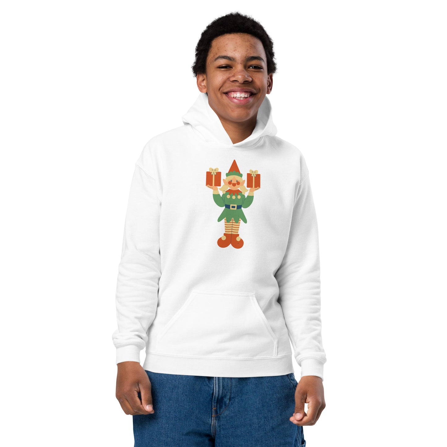 Sweat à capuche épais pour les jeunes - Lutin De Noël