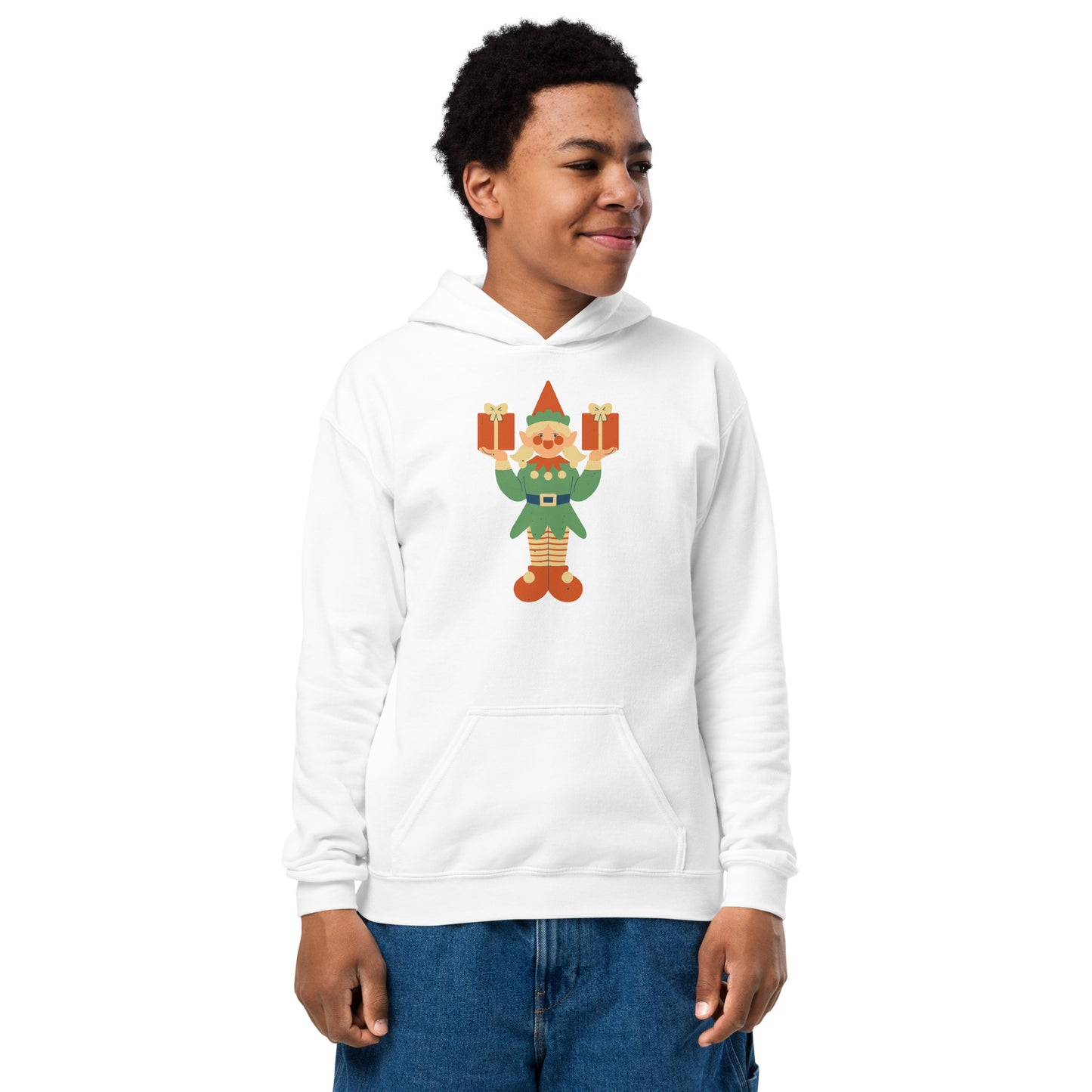 Sweat à capuche épais pour les jeunes - Lutin De Noël