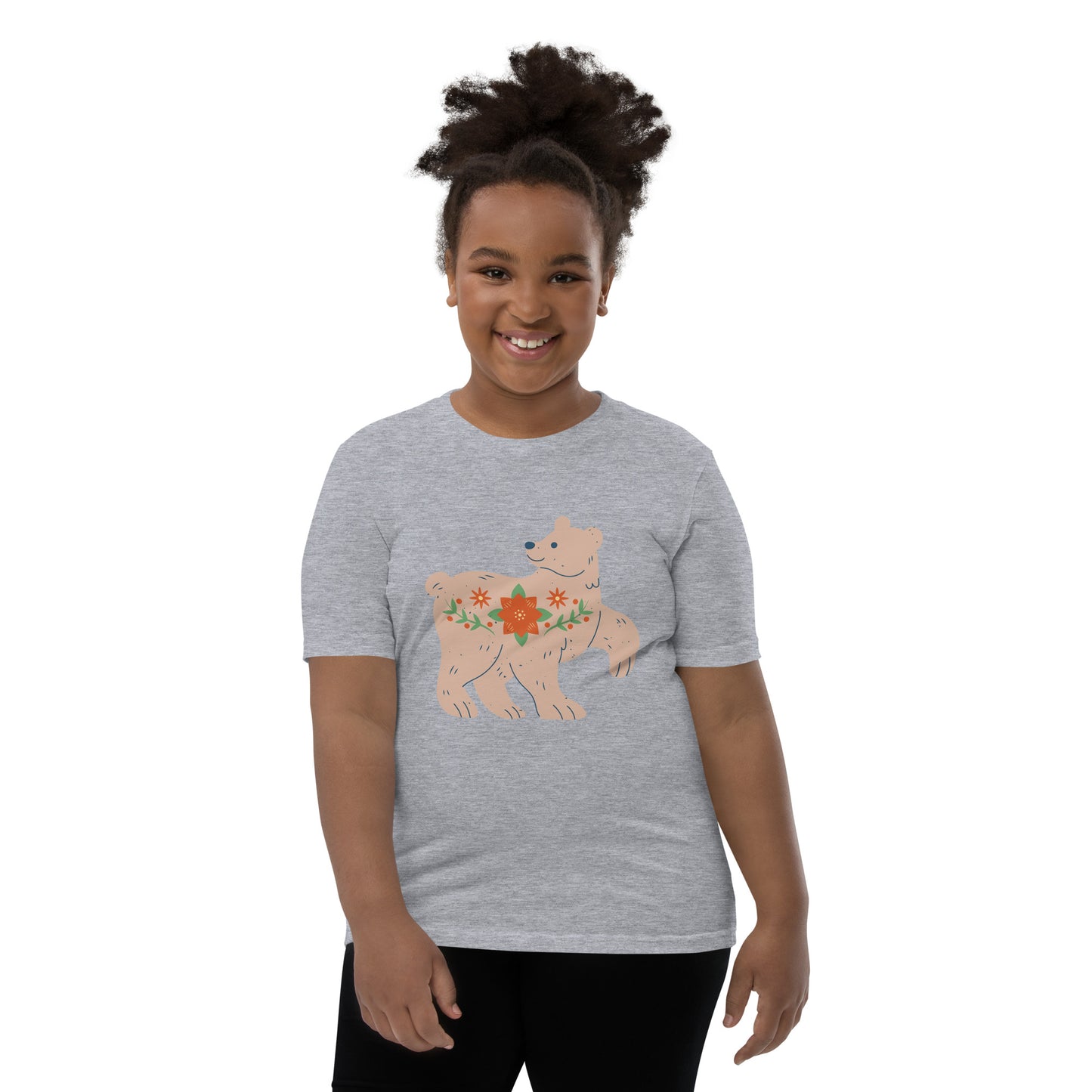 T-shirt à Manches Courtes pour Adolescent - Ours De Noël