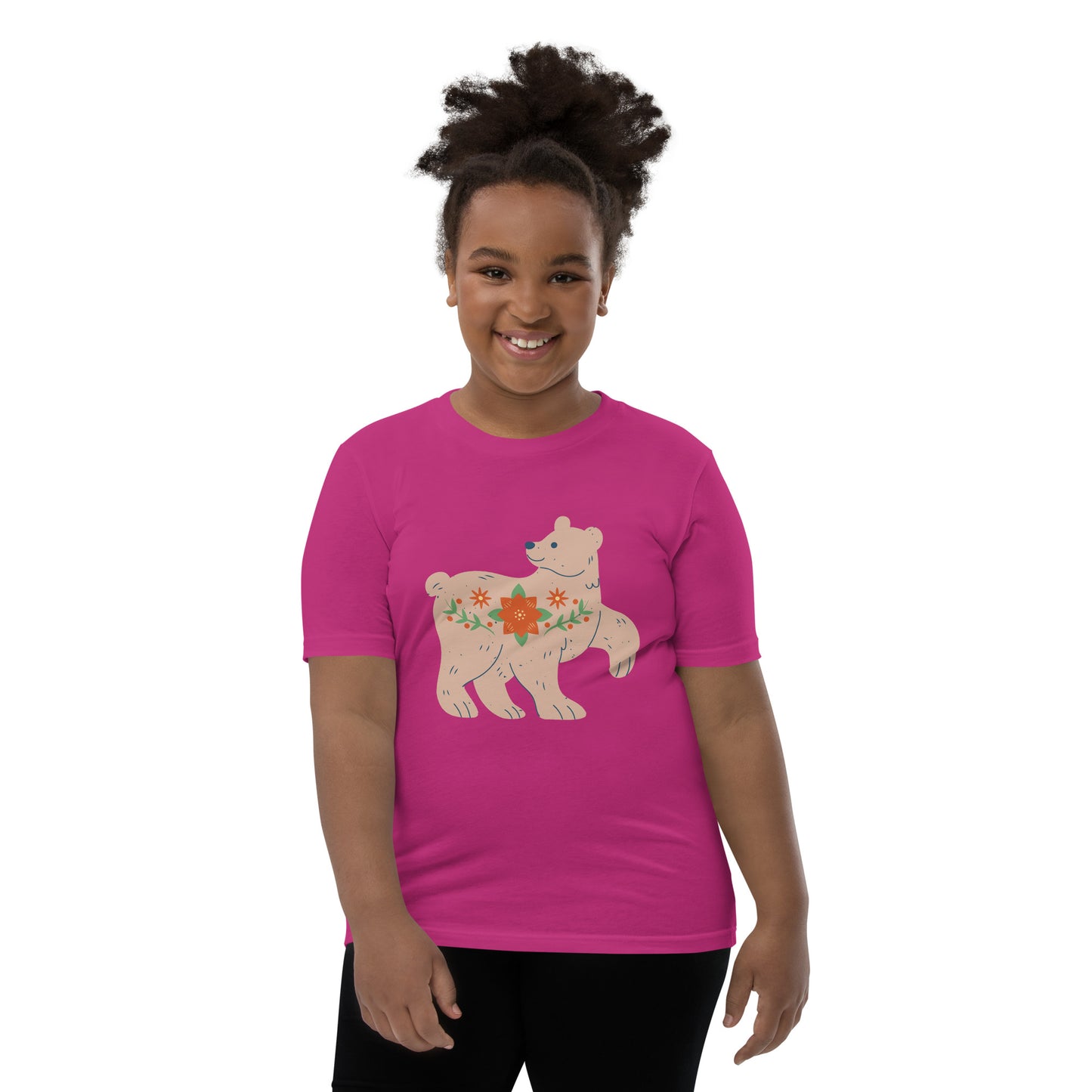 T-shirt à Manches Courtes pour Adolescent - Ours De Noël