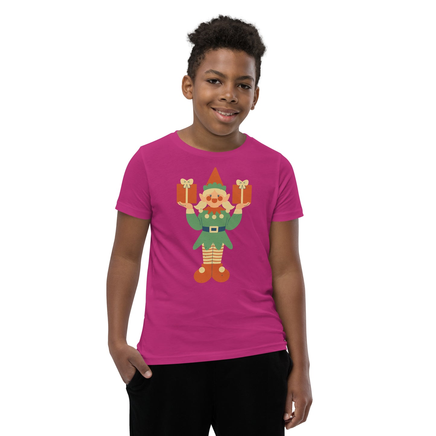 T-shirt à Manches Courtes pour Adolescent - Lutin De Noël