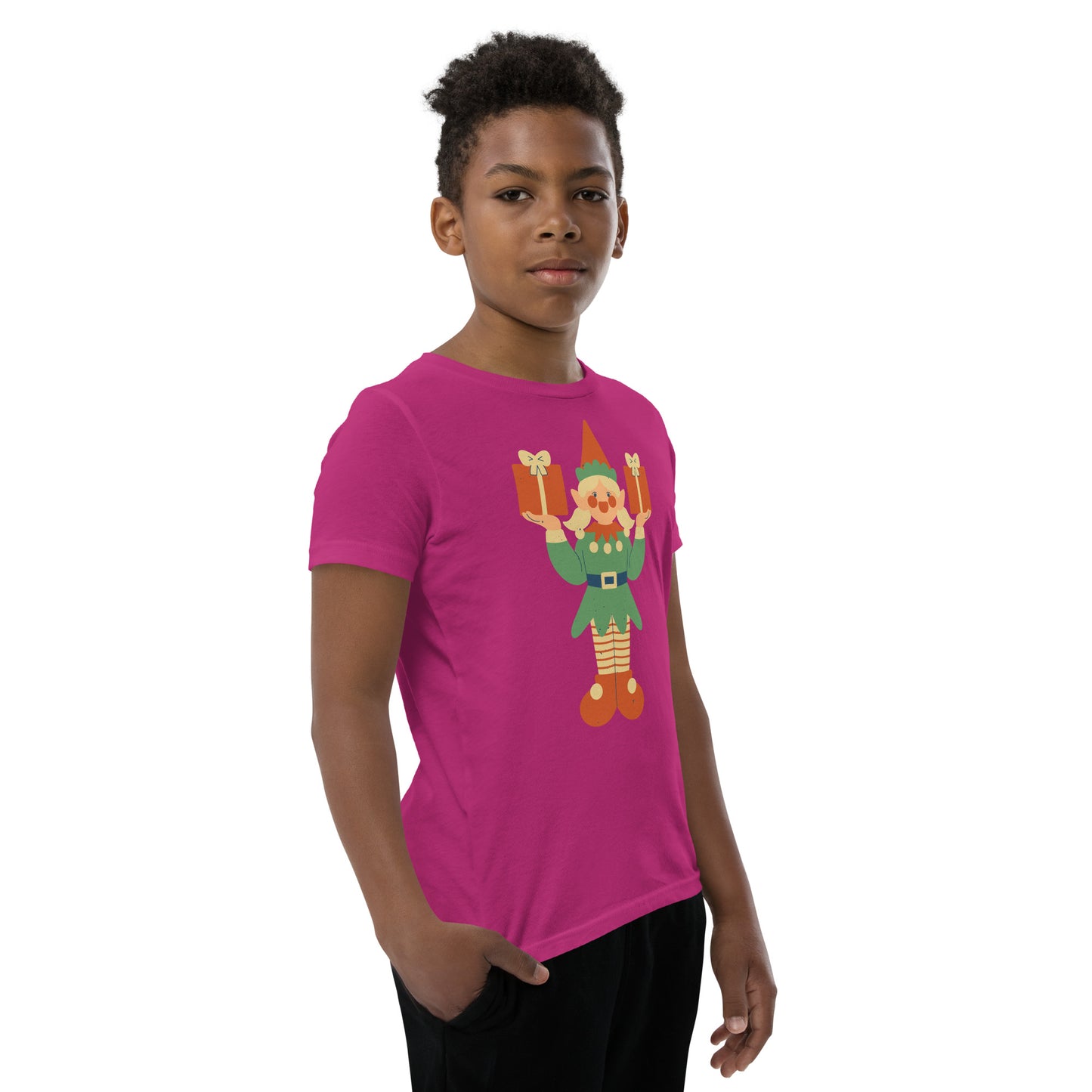 T-shirt à Manches Courtes pour Adolescent - Lutin De Noël