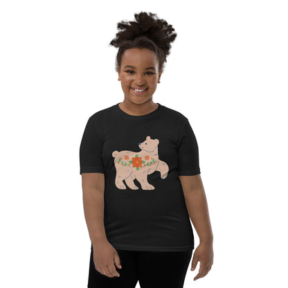 T-shirt à Manches Courtes pour Adolescent - Ours De Noël