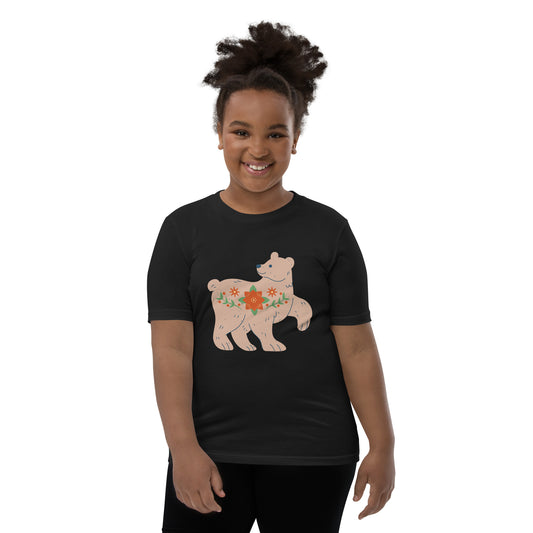 T-shirt à Manches Courtes pour Adolescent - Ours De Noël