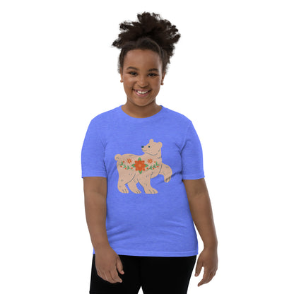 T-shirt à Manches Courtes pour Adolescent - Ours De Noël