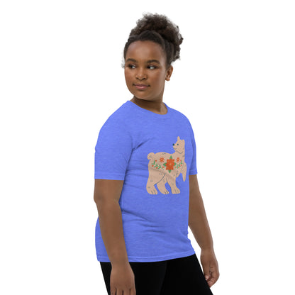 T-shirt à Manches Courtes pour Adolescent - Ours De Noël