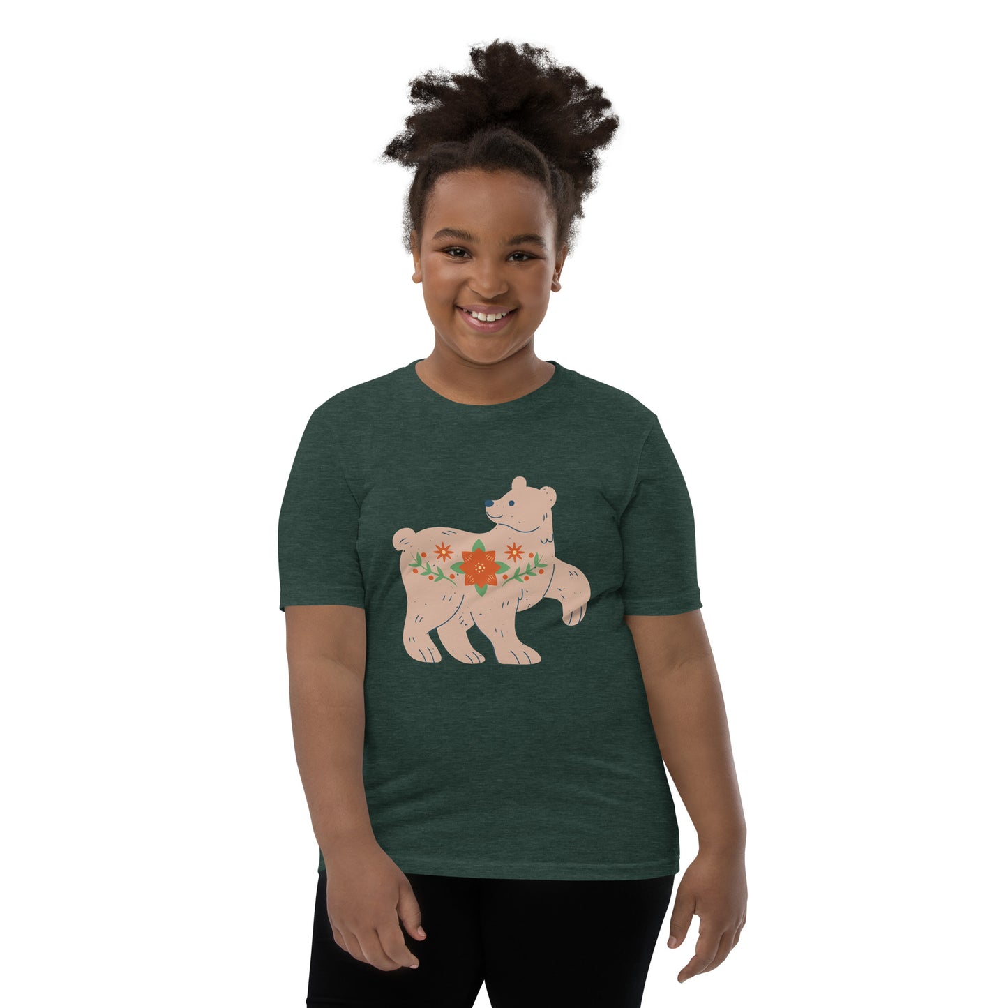 T-shirt à Manches Courtes pour Adolescent - Ours De Noël