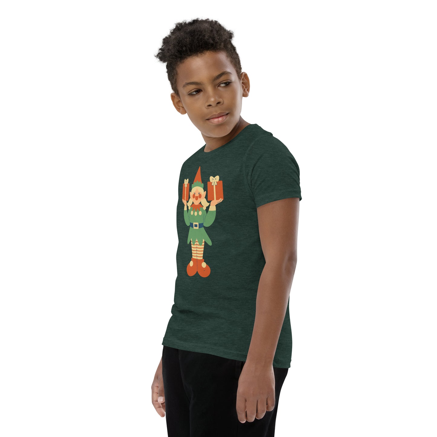 T-shirt à Manches Courtes pour Adolescent - Lutin De Noël