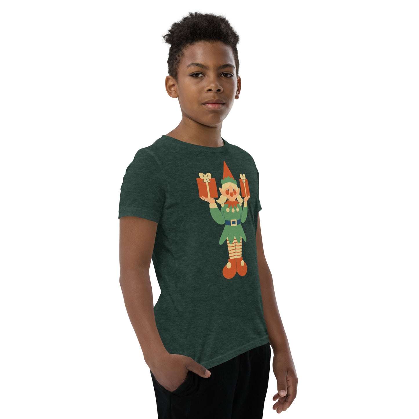 T-shirt à Manches Courtes pour Adolescent - Lutin De Noël