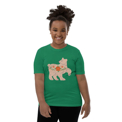 T-shirt à Manches Courtes pour Adolescent - Ours De Noël