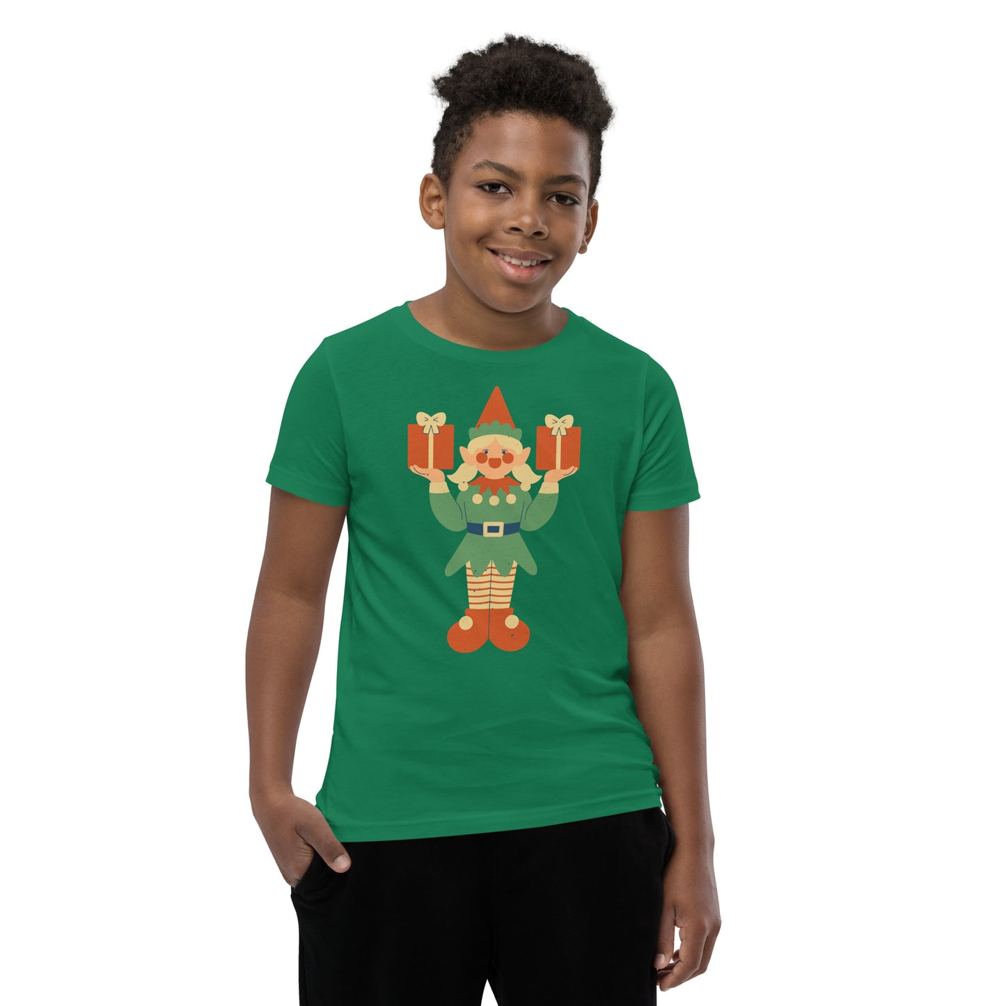 T-shirt à Manches Courtes pour Adolescent - Lutin De Noël
