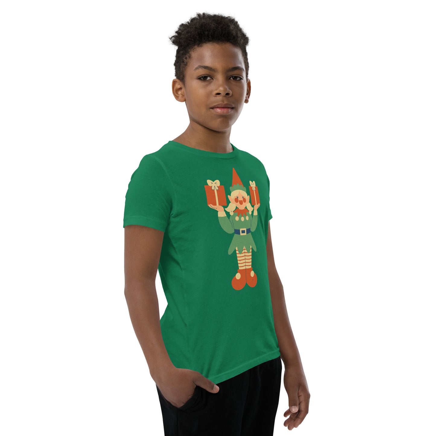 T-shirt à Manches Courtes pour Adolescent - Lutin De Noël