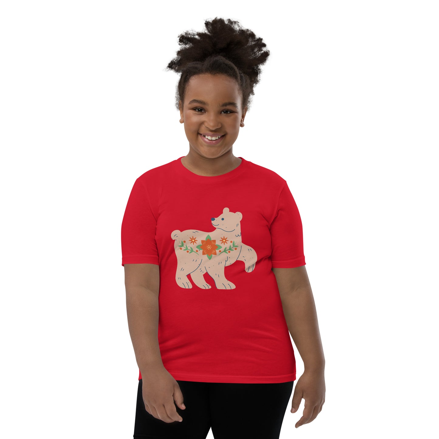 T-shirt à Manches Courtes pour Adolescent - Ours De Noël