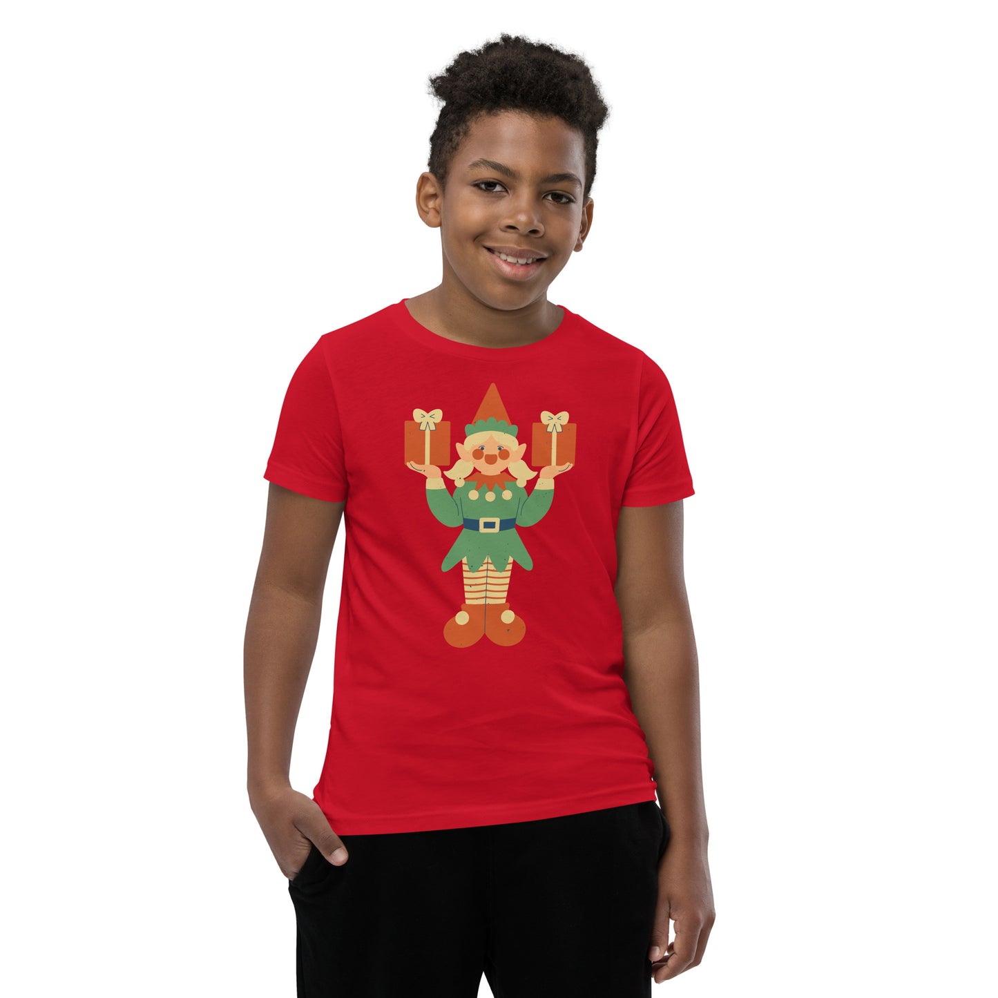 T-shirt à Manches Courtes pour Adolescent - Lutin De Noël