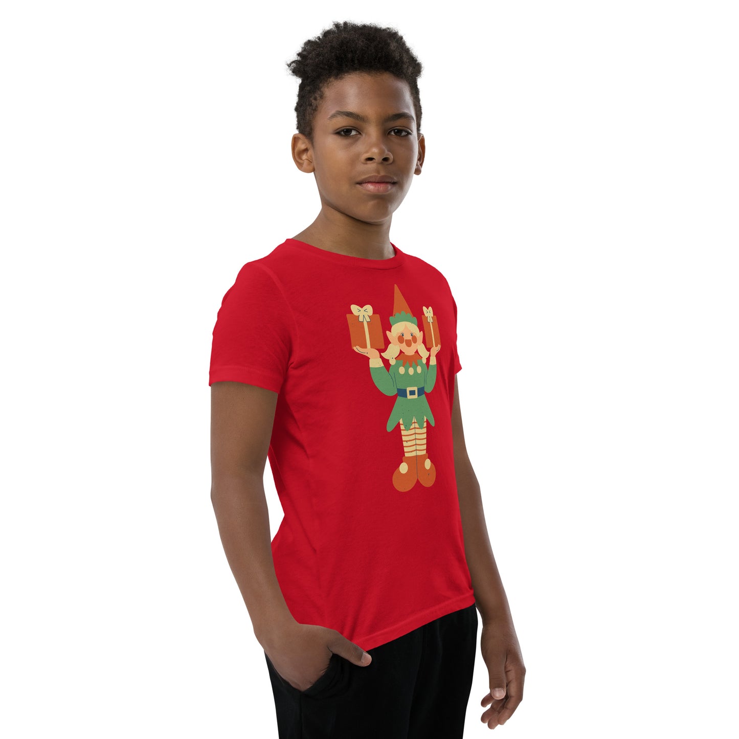 T-shirt à Manches Courtes pour Adolescent - Lutin De Noël