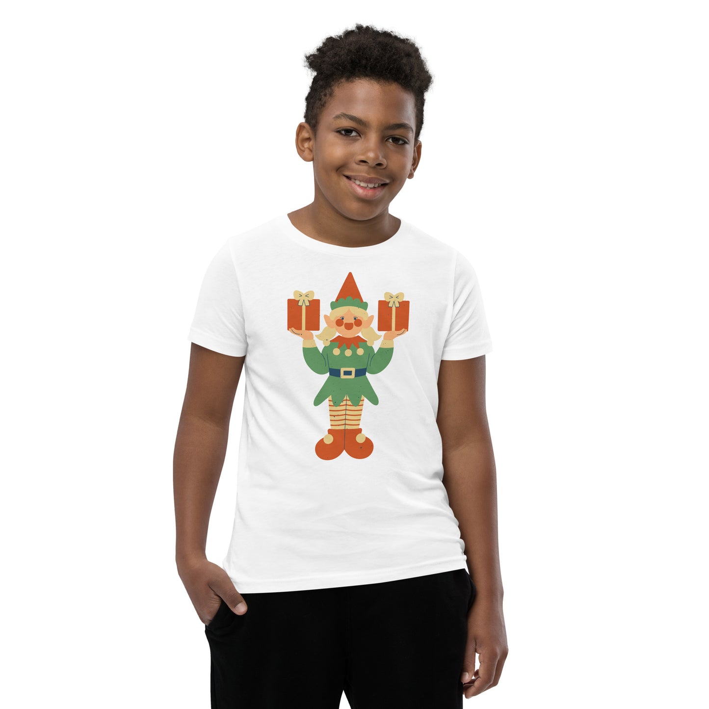 T-shirt à Manches Courtes pour Adolescent - Lutin De Noël