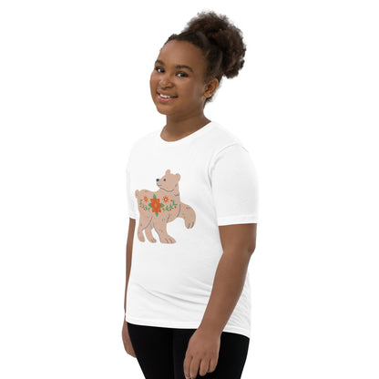 T-shirt à Manches Courtes pour Adolescent - Ours De Noël
